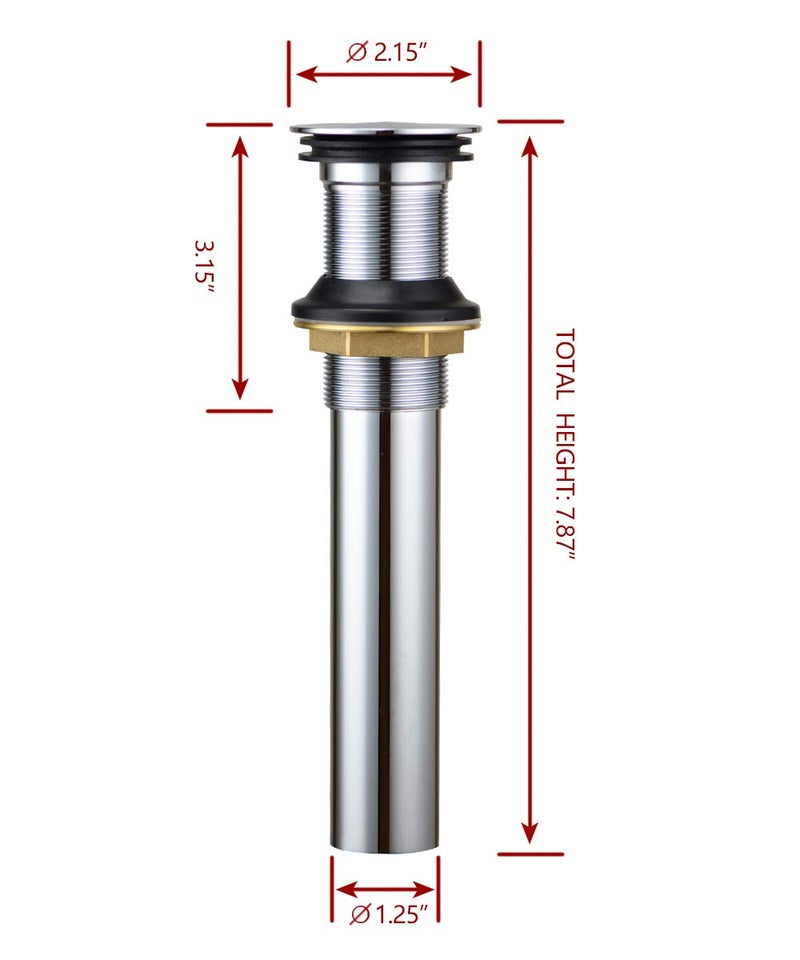 Purelux Pop up Drain Stopper for Bathroom Faucet Vanity or Vessel Sink Bathroom Drain Assembly No Overflow, Brushed Nickel - Image 2